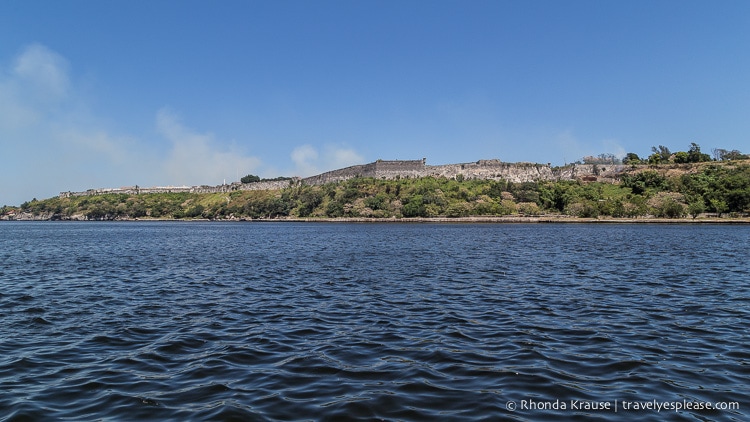 View of La Caba~na from across the channel in Old Havana.