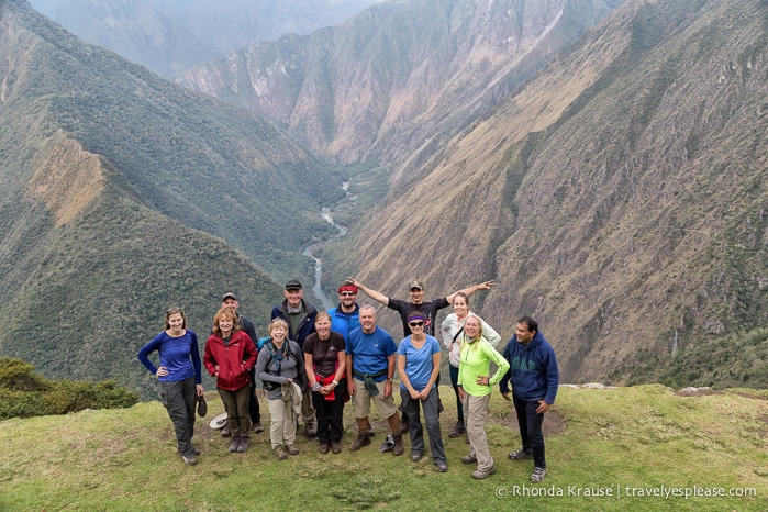 Hikers on the Inca Trail- Group photo near Winay Wayna