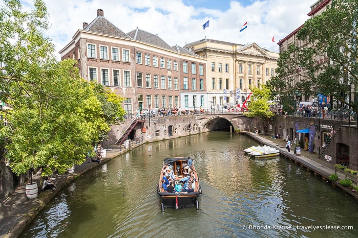 A boat cruise on the canal is a popular thing to do during a day in Utrecht.