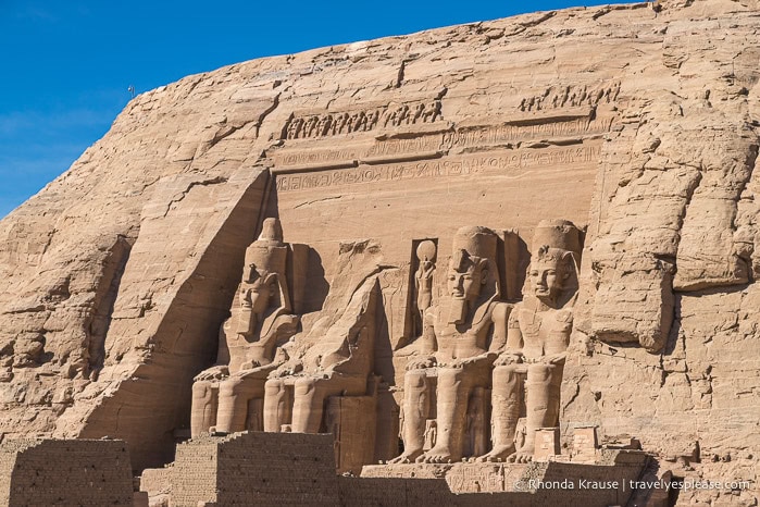 Temple of Ramesses II carved into the mountainside.