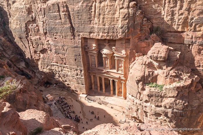 Wide view of the Treasury from above.