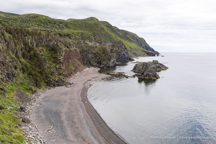 Beach and cliffs at Old Man Cove.